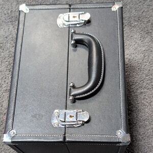 Caboodles Black Makeup Train Case with Silver Hardware